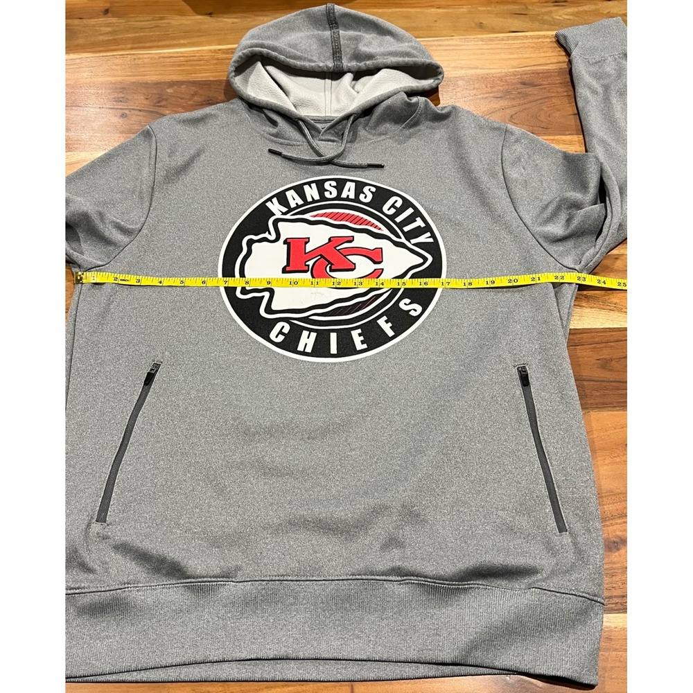 NFL Team Apparel Kansas City Chiefs Hoodie Mens Large Gray Fleece Lined RN126673 - Picture 9 of 11